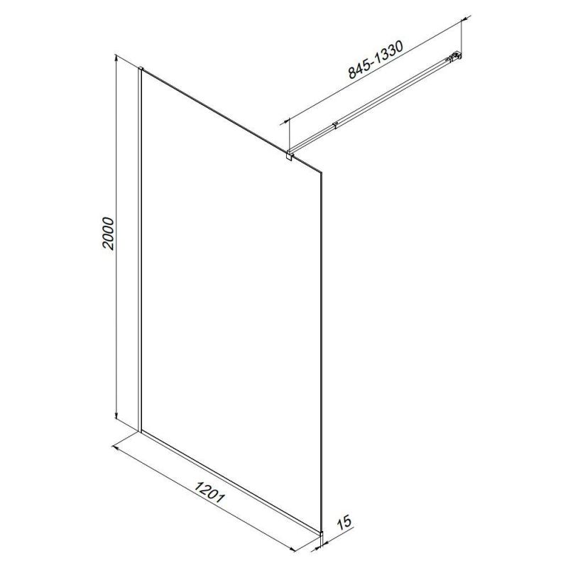 Душевая перегородка AM.PM Func W84WI-120-F1-MTE 120 см