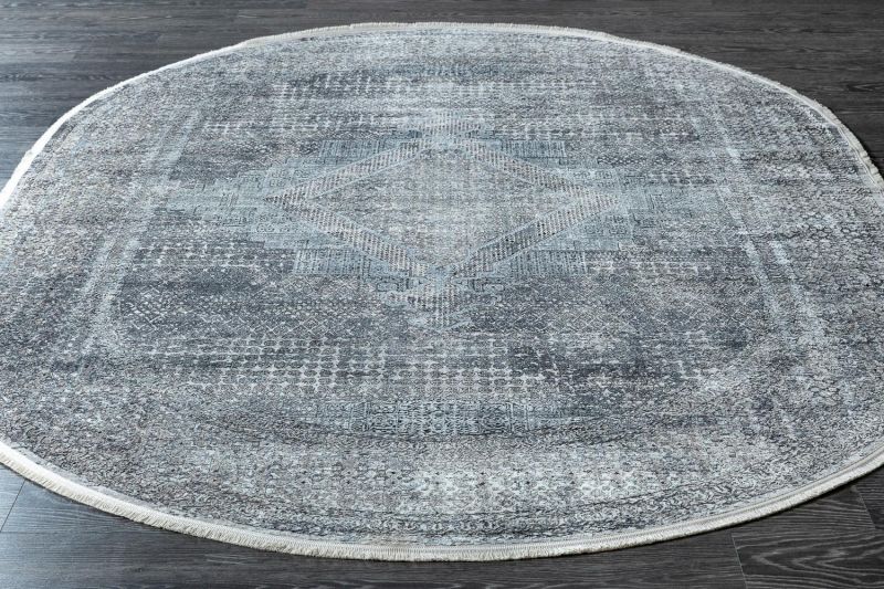 Турецкий ковер из шёлка и эвкалиптового шёлка Carpet «SALVATORE» AT67C-LGRE-BRN-DBGE(Oval) 200 x 290 см