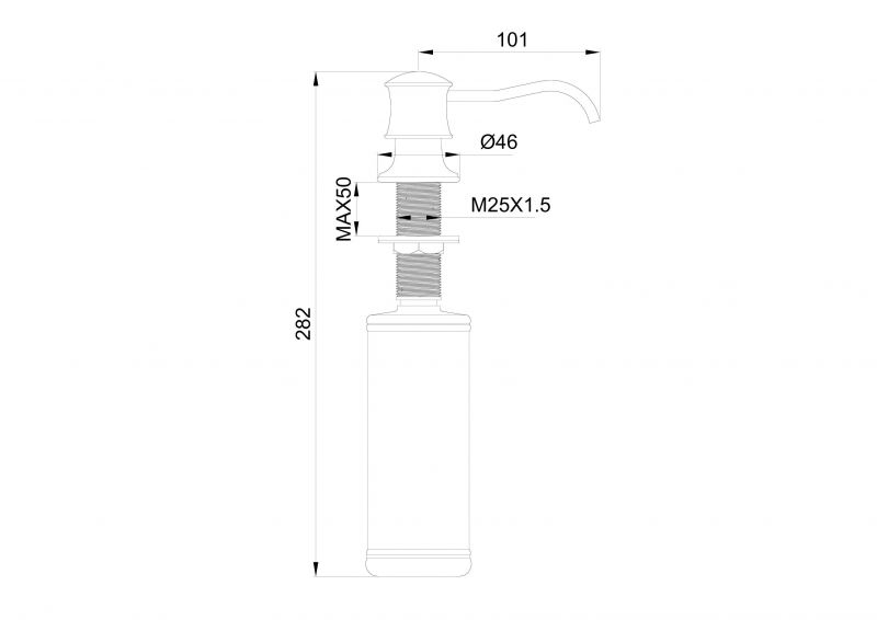 Дозатор мыла WONZON & WOGHAND WW-88SD03-MW Белый фото 2