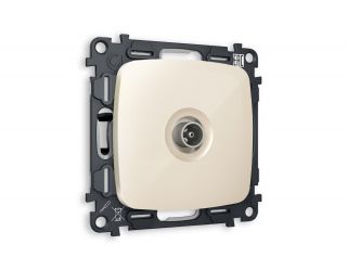 Комплект механизма TV розетки оконечной Ambrella Volt OMEGA Бежевый глянец 50-870 MHz 1dB (OP3130, VM202) MO313010