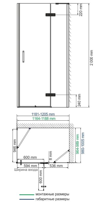 Душевой уголок WasserKRAFT Aller 10H10RBLACK MATT 120x100 см фото 3