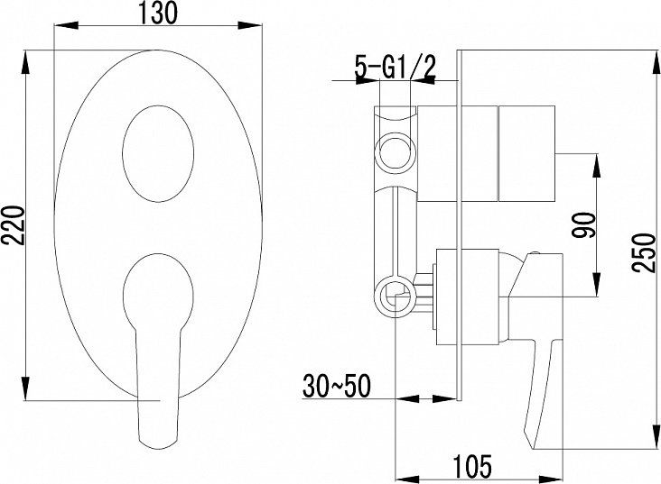 Смеситель для ванны Lemark Atlantiss LM3228C