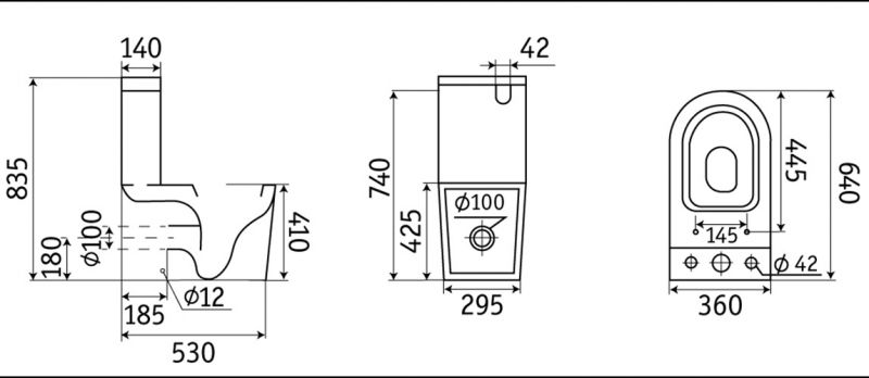 Унитаз-компакт CeramaLux NS-2170 с микролифтом