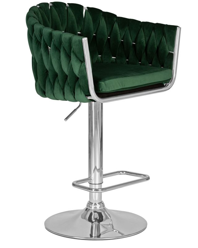Стул Dobrin Marcel 9692-LM MARCEL, цвет сиденья зеленый велюр (MJ9-88), цвет основания хромированная сталь