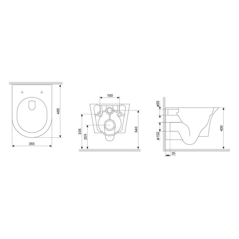 Подвесной унитаз Damixa Skyline DX35C1700SC с микролифтом