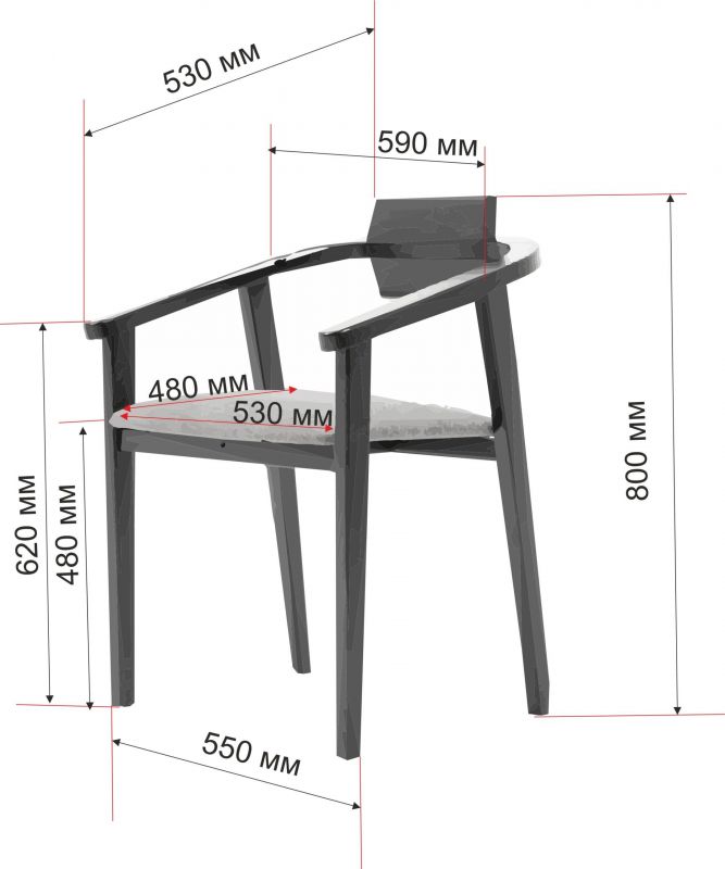 Стул-кресло Челси ПМ чёрный/графит Z011838B08