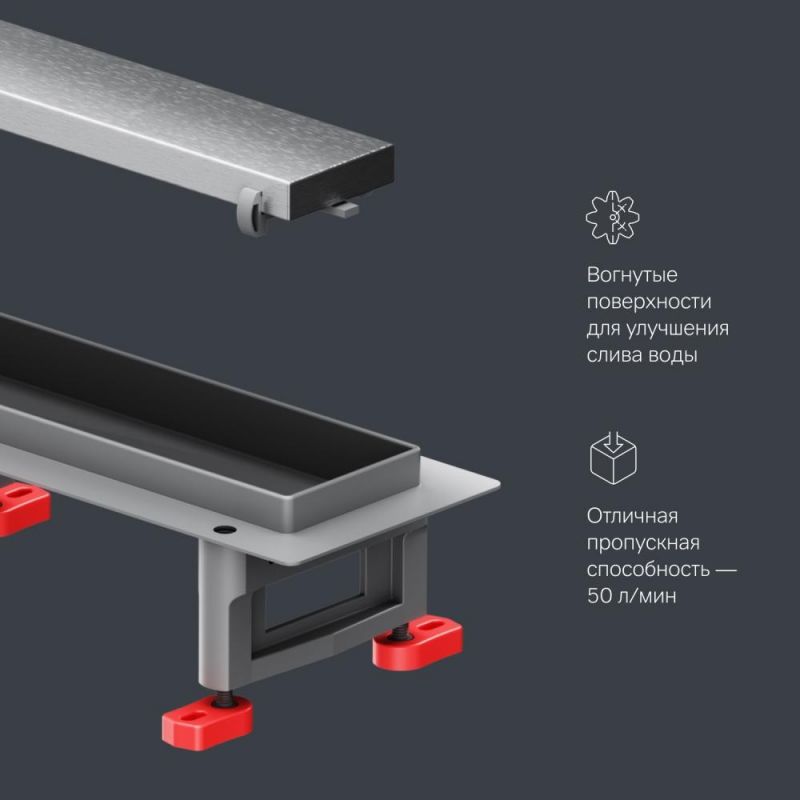 Душевой лоток AM.PM MasterFlow W01SC-U11-070-04SB сталь