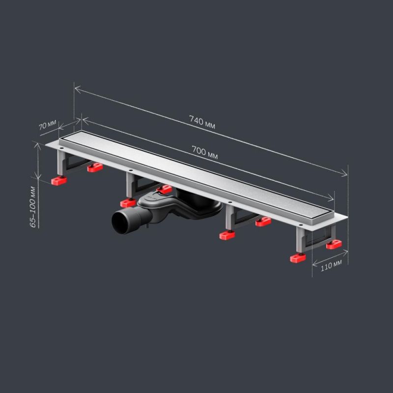 Душевой лоток AM.PM MasterFlow W01SC-U11-070-04SB сталь