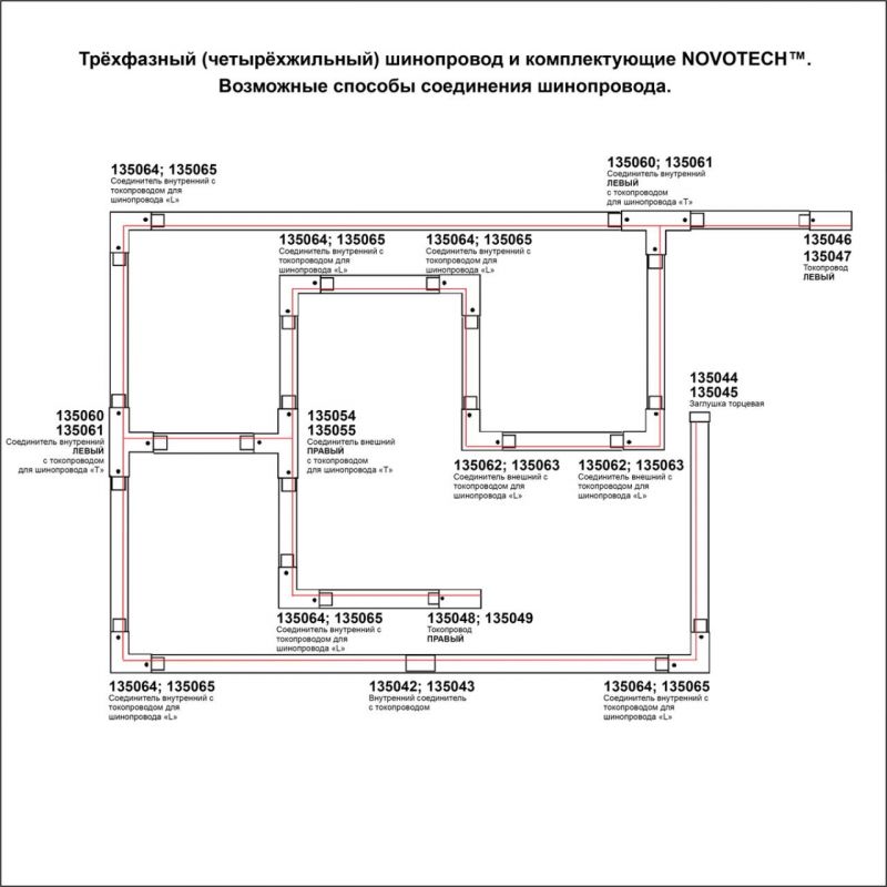 Соединитель для трехфазного шинопровода Novotech 135051