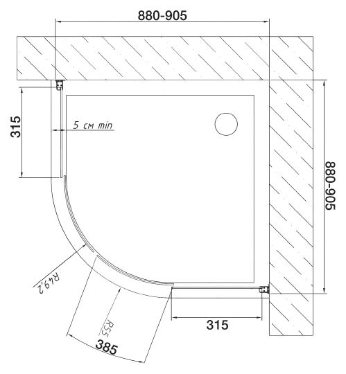 Душевой уголок Vegas Glass ZS 90 08 01