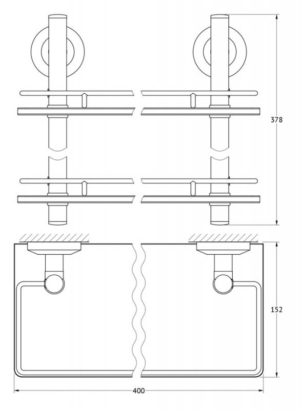 Полка 2-х ярусная 40 cm FBS Standard STA 063