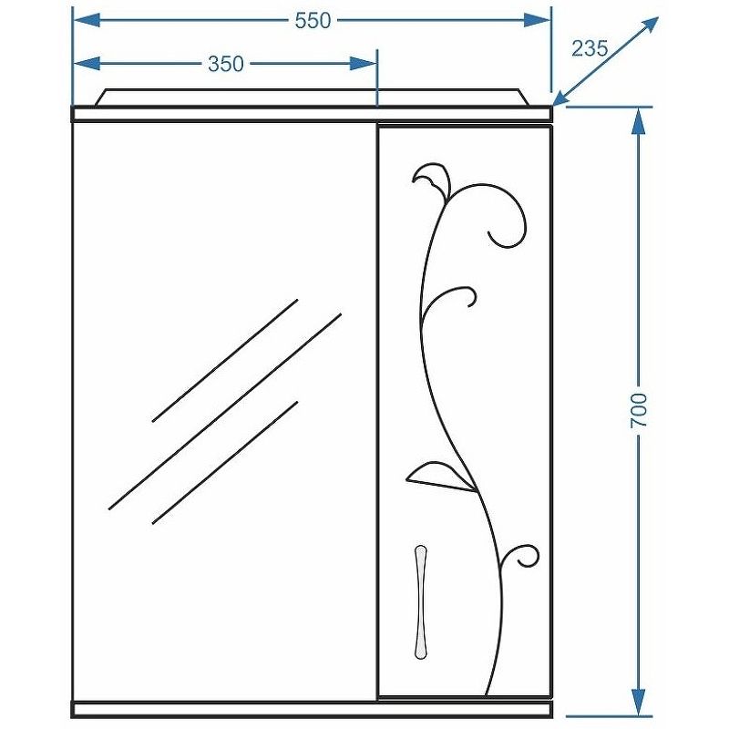 Зеркальный шкаф Stella Polar Фантазия SP-00000224 55х70 см