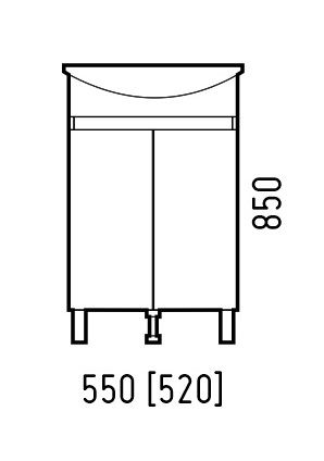 Тумба под раковину напольная  Corozo Джуно 55 NEW SD-00001546, 52х85 см