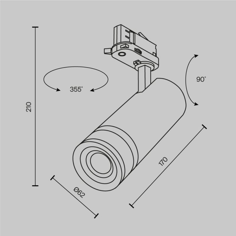 Трековый светильник Maytoni Focus Zoom TR198-3-20W4K-Z-B фото 10