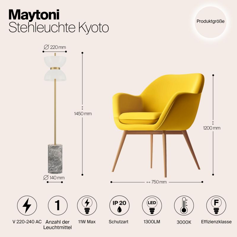 Напольный светильник (торшер) Maytoni Kyoto MOD178FL-L11G3K