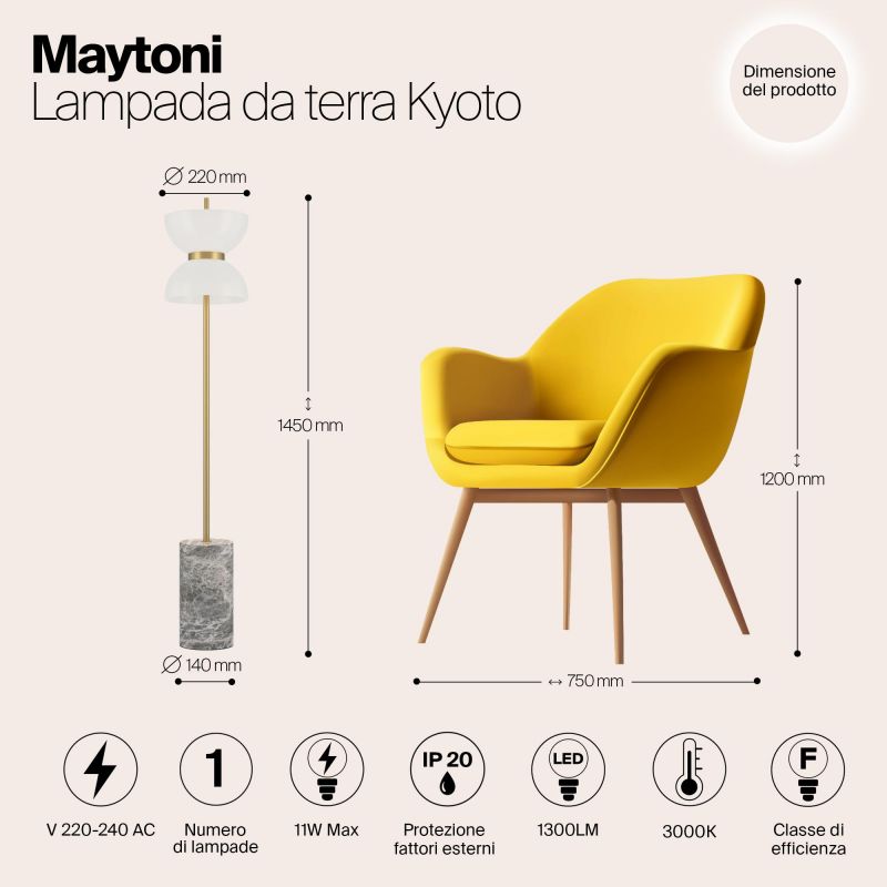 Напольный светильник (торшер) Maytoni Kyoto MOD178FL-L11G3K