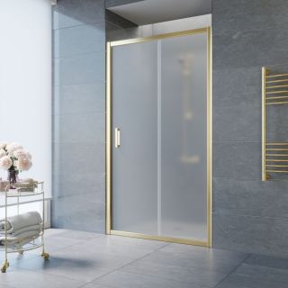 Душевая дверь Vegas Glass ZP 105 09 10, профиль золотой, стекло матовое