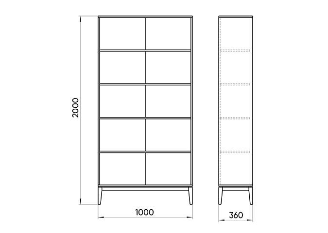 Стеллаж Ellipsefurniture Fjord размер L (графит) FJ010102100101