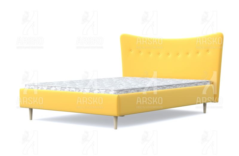 Кровать Финна 140x200 желтый велюр  BD-2159430