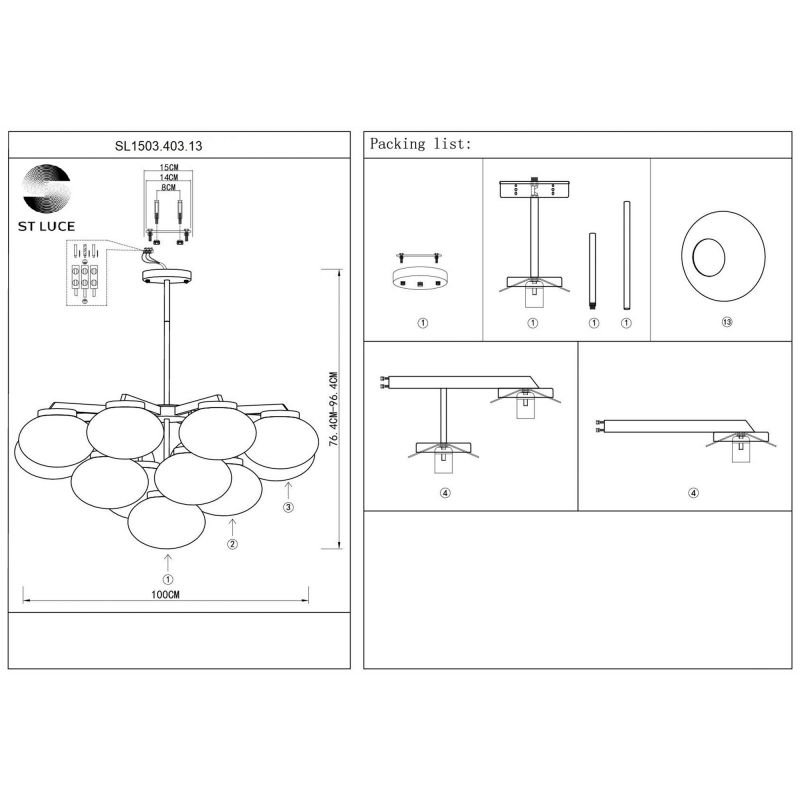 Люстра подвесная ST Luce MODICA SL1503.403.13 фото 4