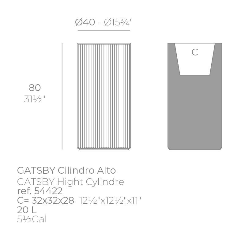 Кашпо Gatsby cylinder 40x80 Vondom BD-2609220