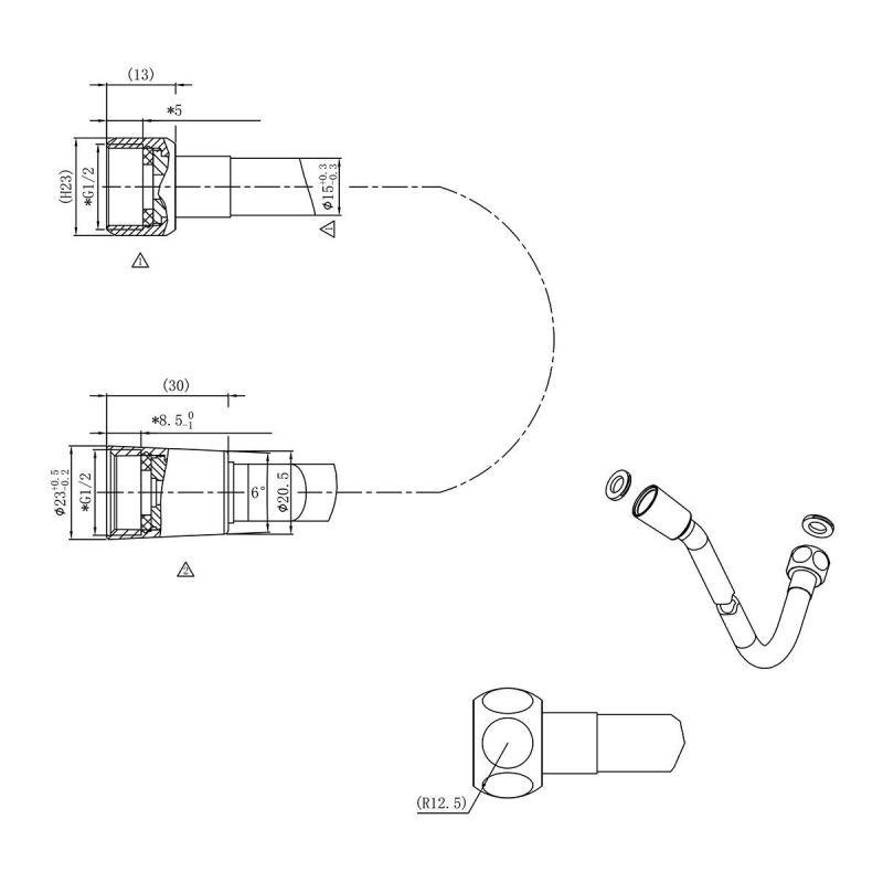 Комплект верхний душ с держателем, ручной душ со шлангом Vincea Inspire VSHH-3I2AHGM вороненая сталь