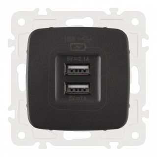 Розетка USB 2.1А+1А 205.46-1.black Arte Milano