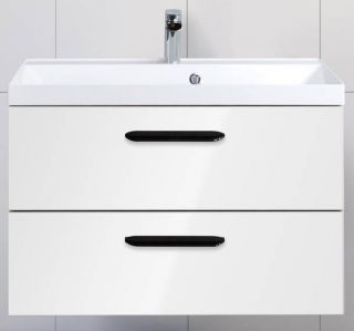 Тумба подвесная под раковину BelBagno AURORA-800-2C-SO-BL Bianco Lucido