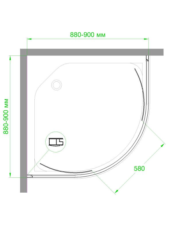 Душевой уголок Royal Bath  HKD RB90HKD-T-CH