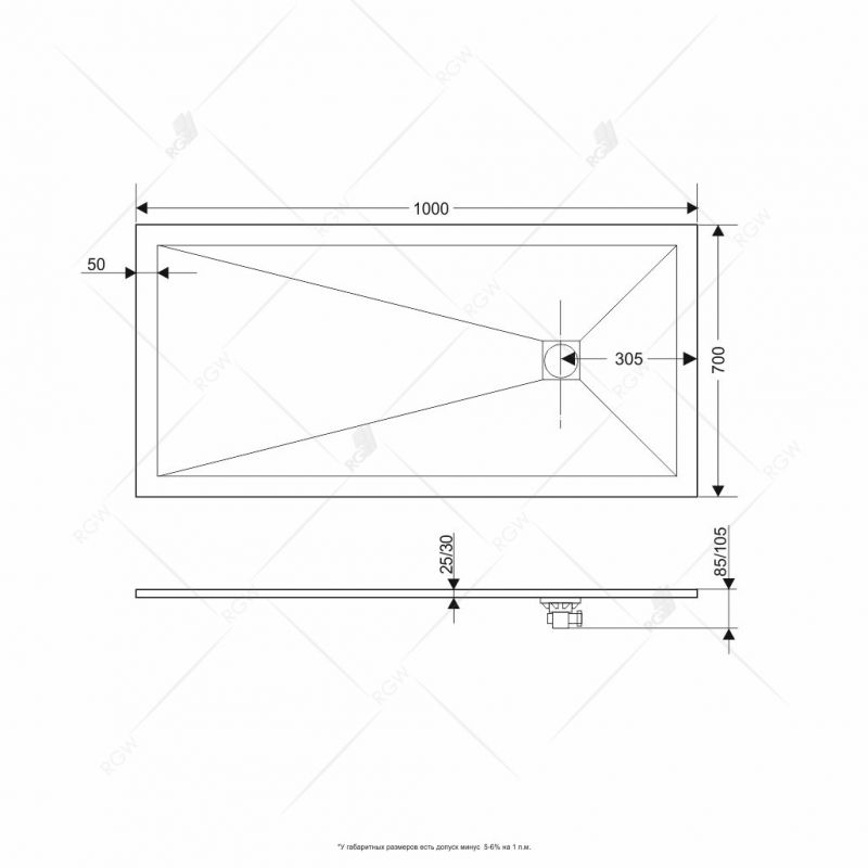 Душевой поддон RGW ST-W 16152713-01 130х70 см