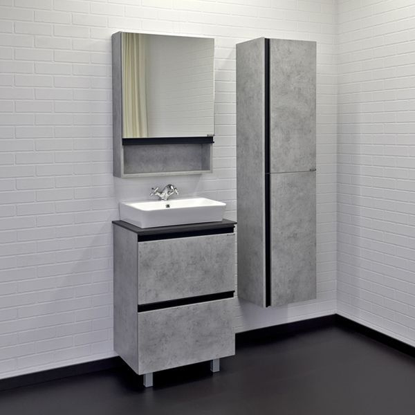 Тумба с раковиной Comforty Эдинбург-60-Н 00-00004763 светлый бетон фото 5