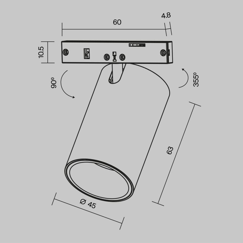 Трековый светильник Maytoni Focus Led TR187-1-9W2.7K-M-BW