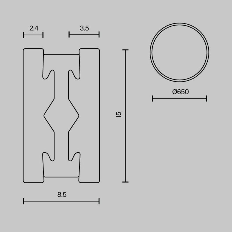 Шинопровод накладной/подвесной Maytoni Busbar trunkings Flarity TRX154-R-D650-BS