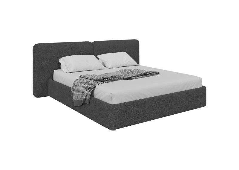 Кровать двуспальная Ellipsefurniture Hub Soft 200 см (серый, букле) HU010108370199 фото 1