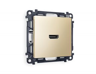 Комплект механизма розетки HDMI 2 Ambrella Volt ALFA Шампань 40V/500mA 2.0GHz 5-18Gbit/s QUANT MA614010