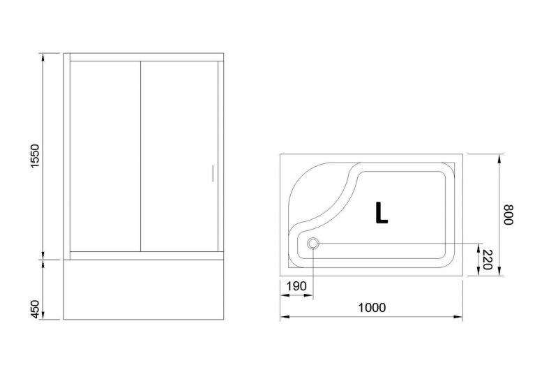 Душевой угол Royal Bath  BP RB8100BP-C-L