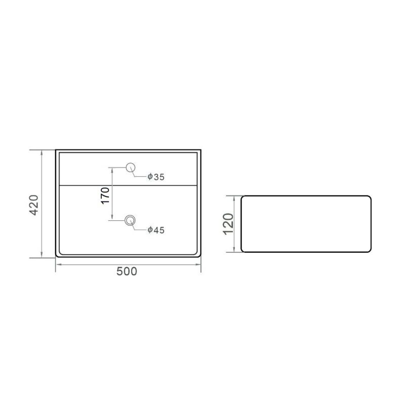 Раковина накладная Orange B04-500w белый