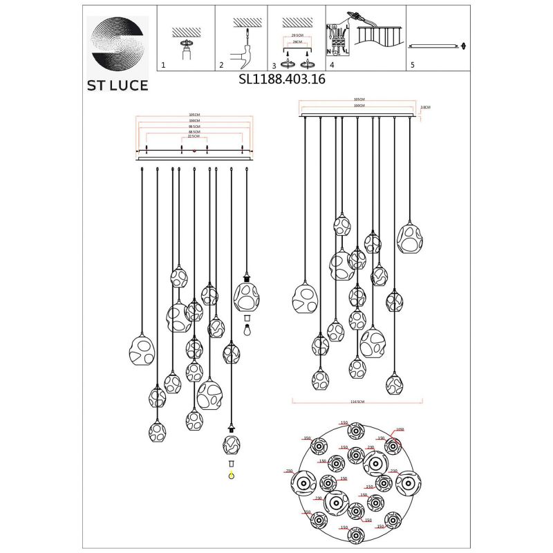 Люстра подвесная ST Luce IDESIA SL1188.403.16