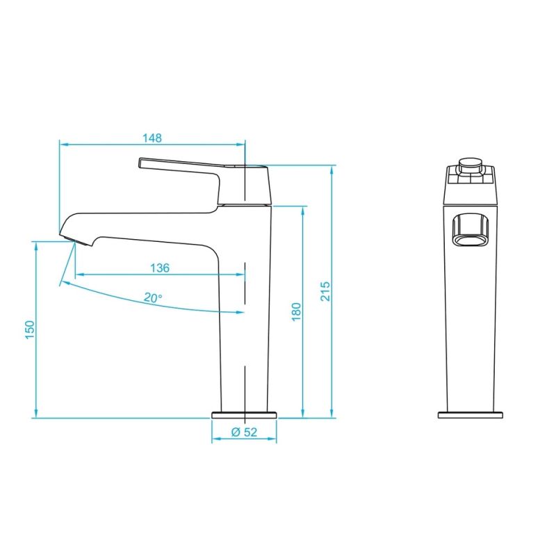Смеситель на раковину RGW Shower Panels SP-301G фото 3