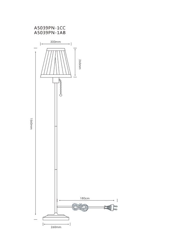 Светильник напольный Arte Lamp Marriot A5039PN-1AB