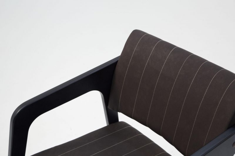 Стул-кресло Шадди чёрный/темно-коричневый нубук Z112550B24