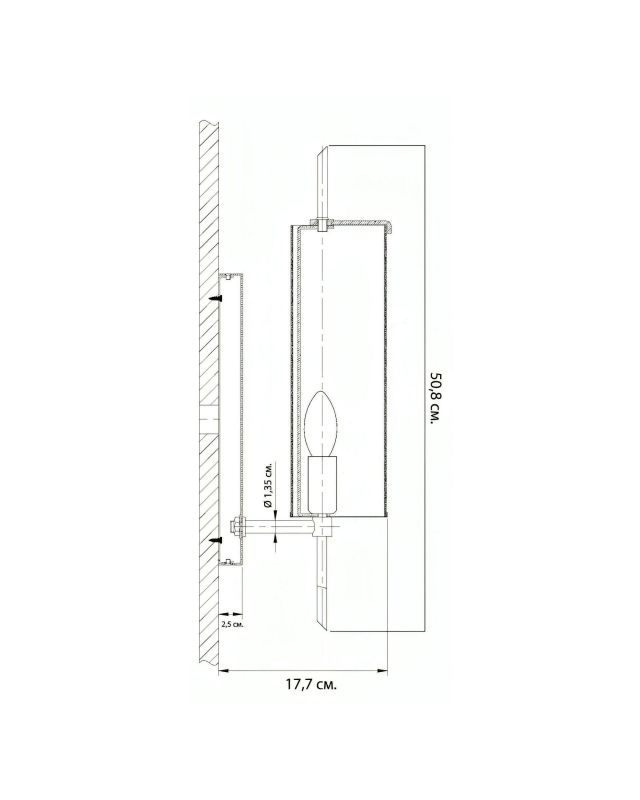 Чёрное бра LH Mirror Home Нэш BD-3069790 фото 6