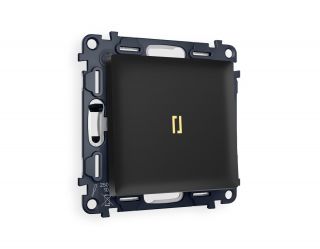 Комплект механизма 1-кл проходного выключателя с подсветкой 3200K Ambrella Volt ALFA Черный матовый (AP8020, VM105, G22Y) MA802030