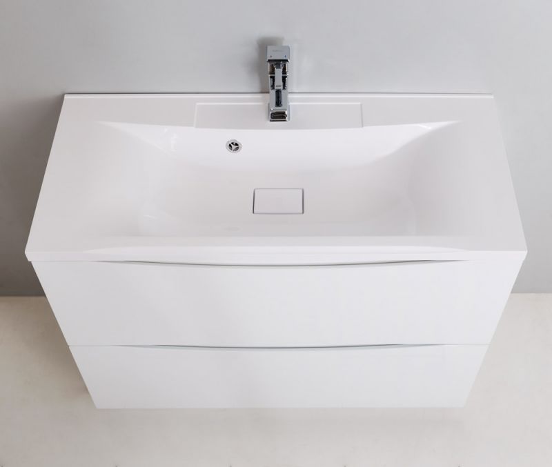 Тумба под раковину напольная BelBagno MARINO MARINO-900-2C-PIA-BL-P Bianco Lucido 90 см R фото 6