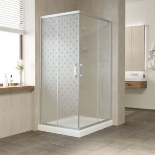 Душевой уголок Vegas Glass ZA-F 120х80 07 R05 R, профиль хром, стекло с узором