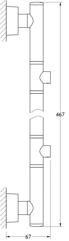 Штанга настенная для 2-х аксессуаров 47 cm FBS Nostalgy NOS 077