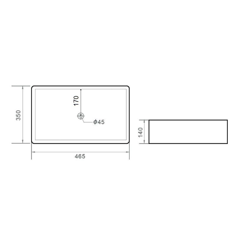 Раковина накладная Orange B02-460mb матовый черный