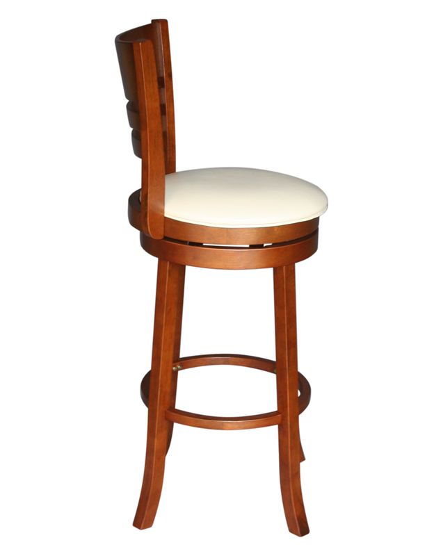 Барный стул Dobrin 9393-LMU WILLIAM BAR, цвет сиденья кремовый, цвет дерева шоколад