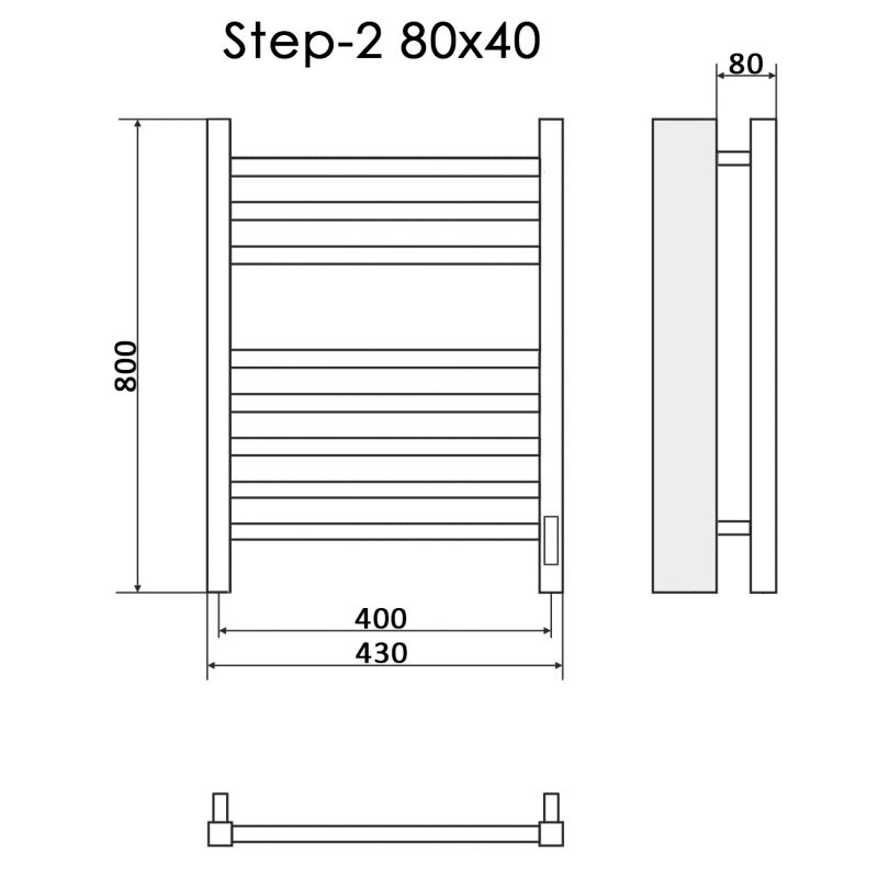 Полотенцесушитель электрический Ника STEP-2 80/40 прав