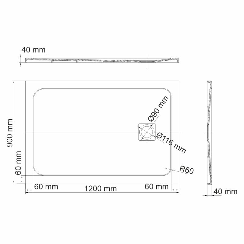 Душевой поддон WasserKraft Neime 19T 19T07 120x90 черный фото 2